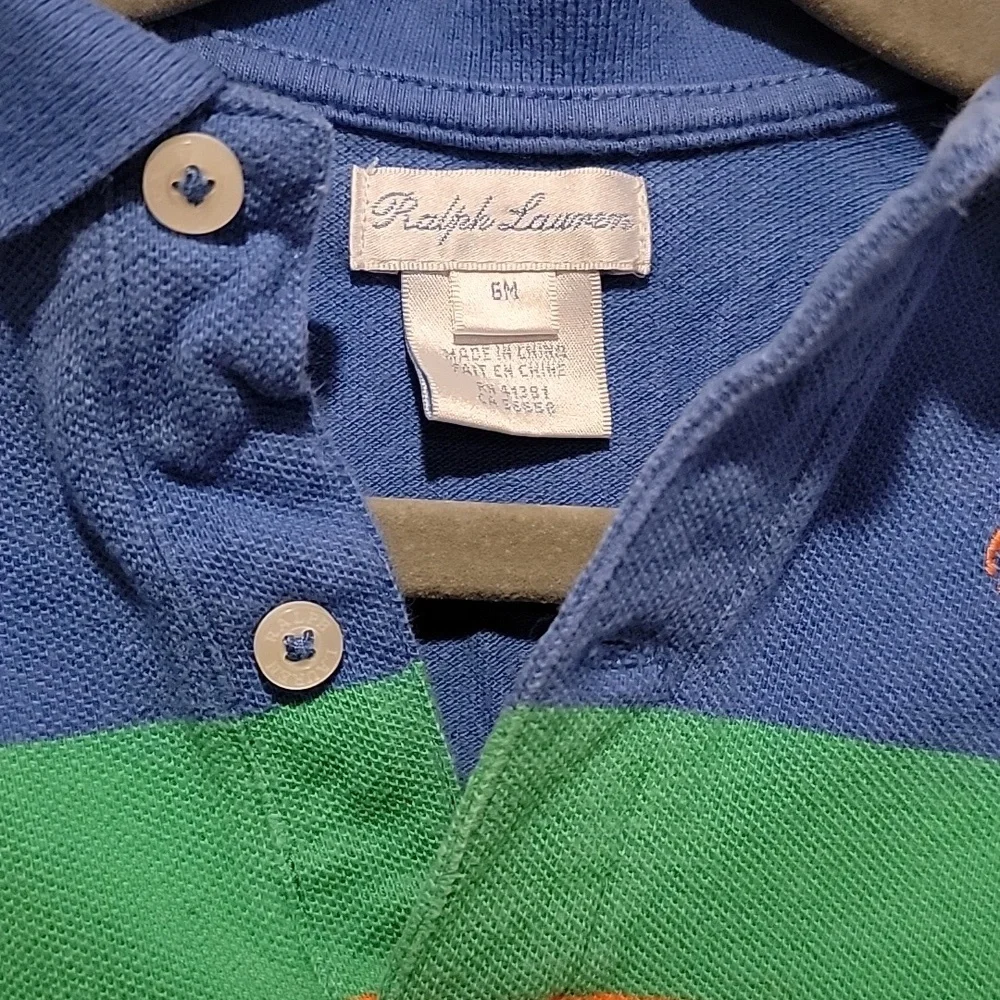 Ralph Lauren Polo 6m kids baby 6 months blue yellow orange green onesie